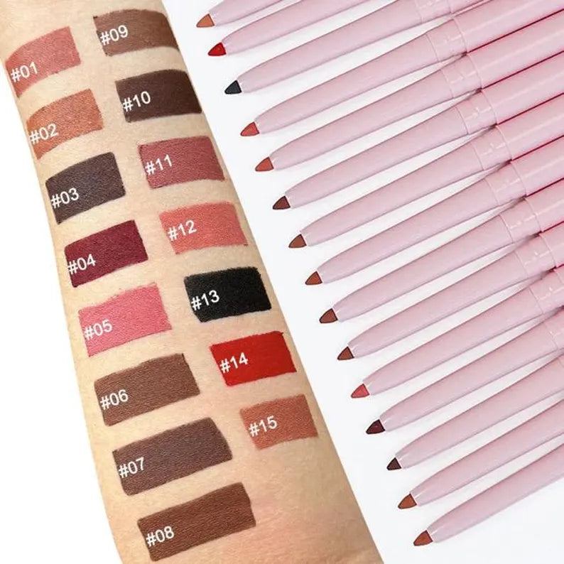 50pcs Private Label No Stain Pink Retractable Lip Liner