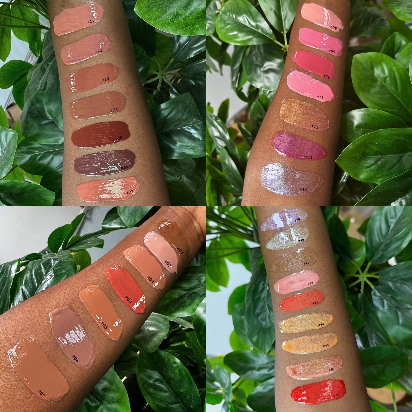 50 Sets Private Label Pink Tube Lip Gloss + Lip Liner Kit