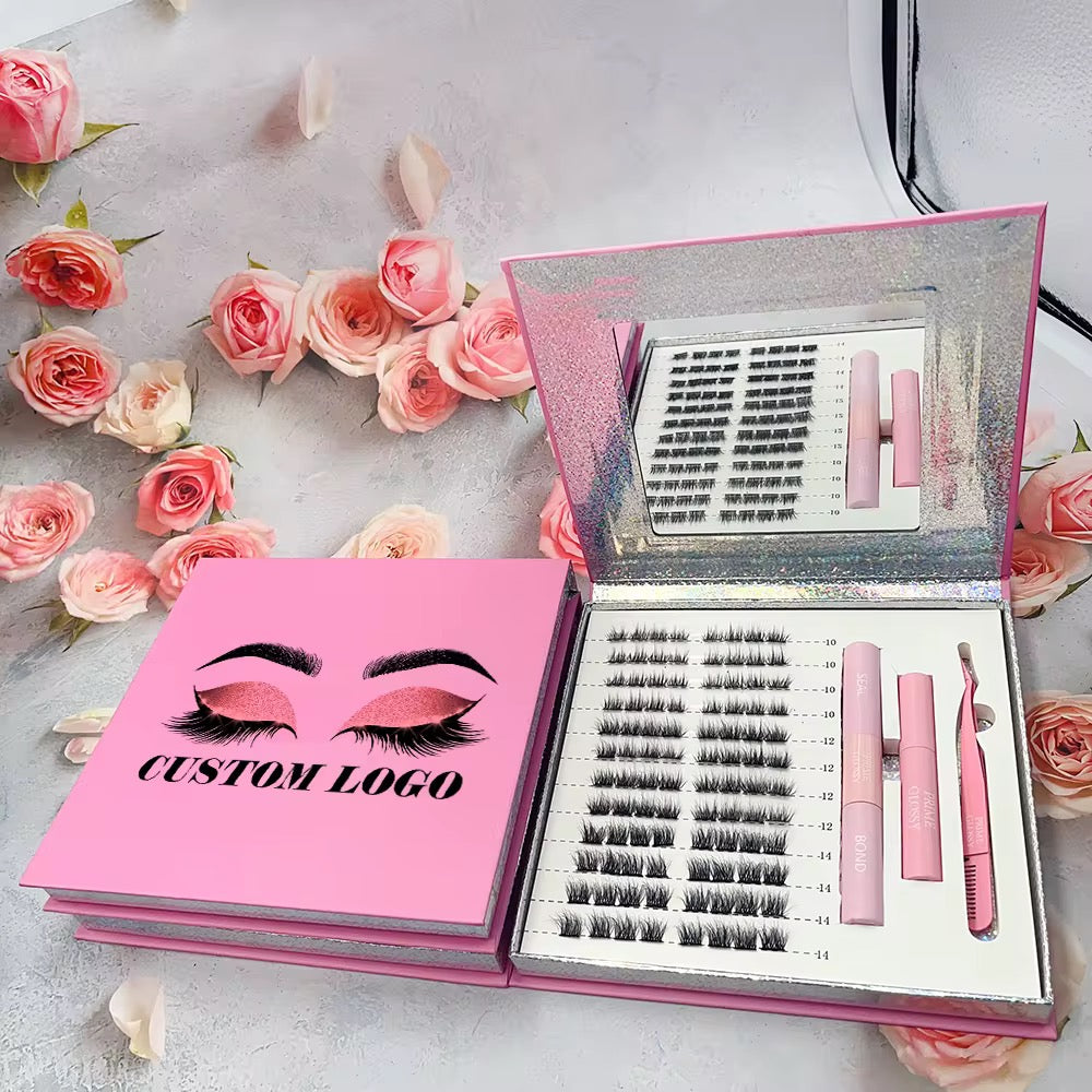 100 Sets Private Label DIY Lash Cluster Box Kit