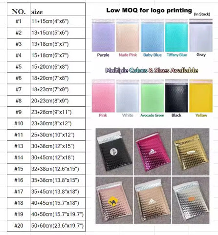 100pcs Private Label Padded Envelope Shipping Bubble Mailers