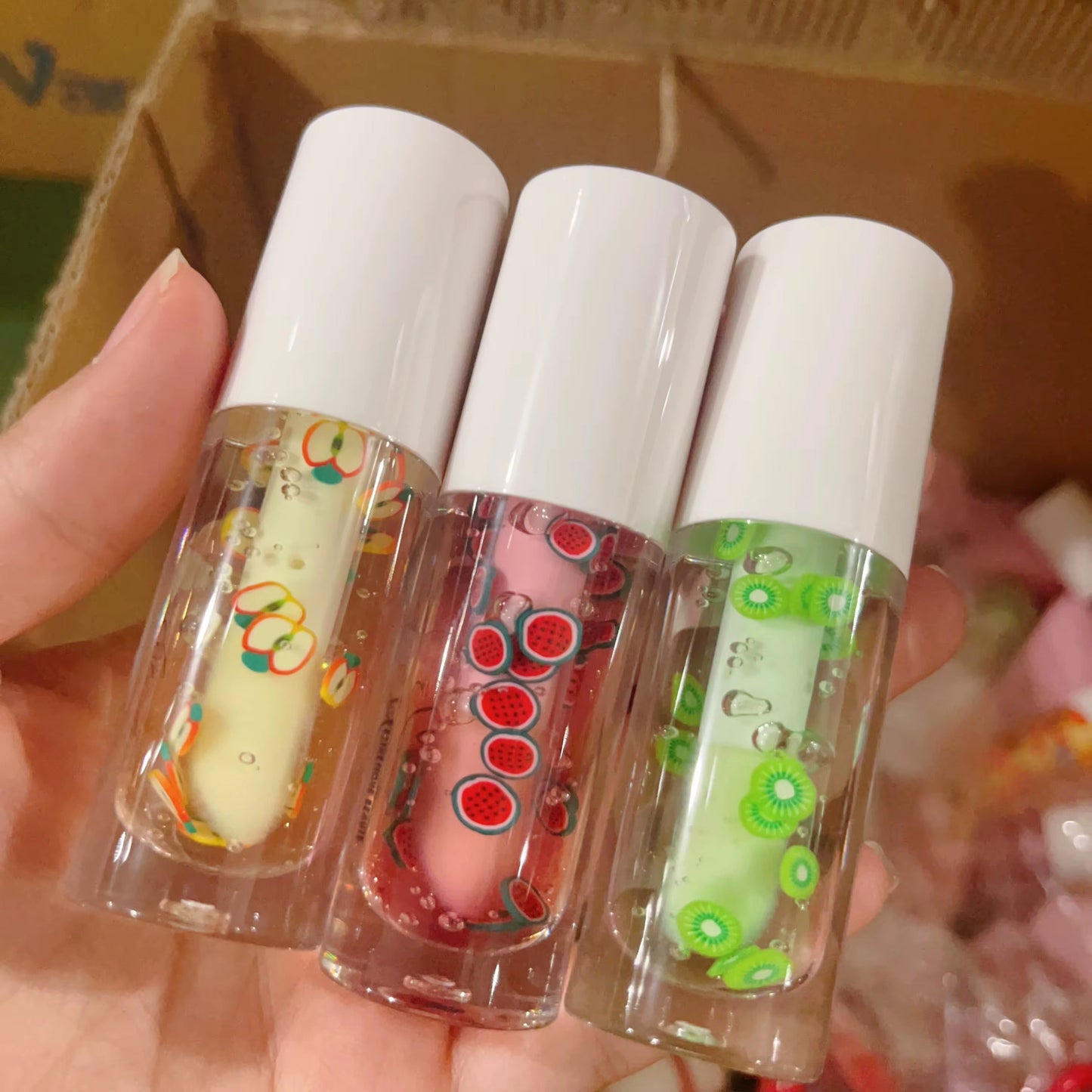 50pcs Wholesale Fruit Slice Lip Oils (NO LOGO)