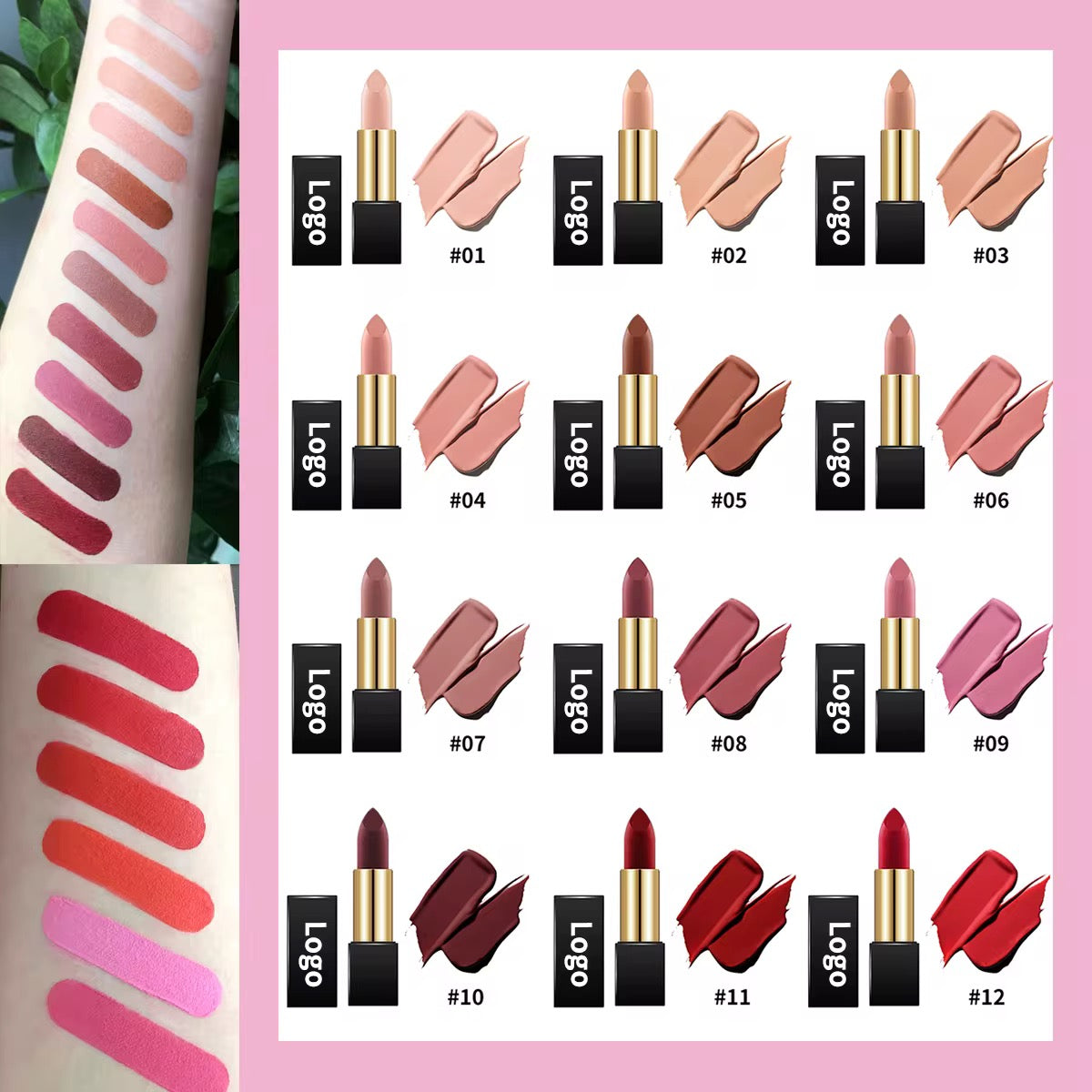 50pcs Private Label Creamy Lipstick