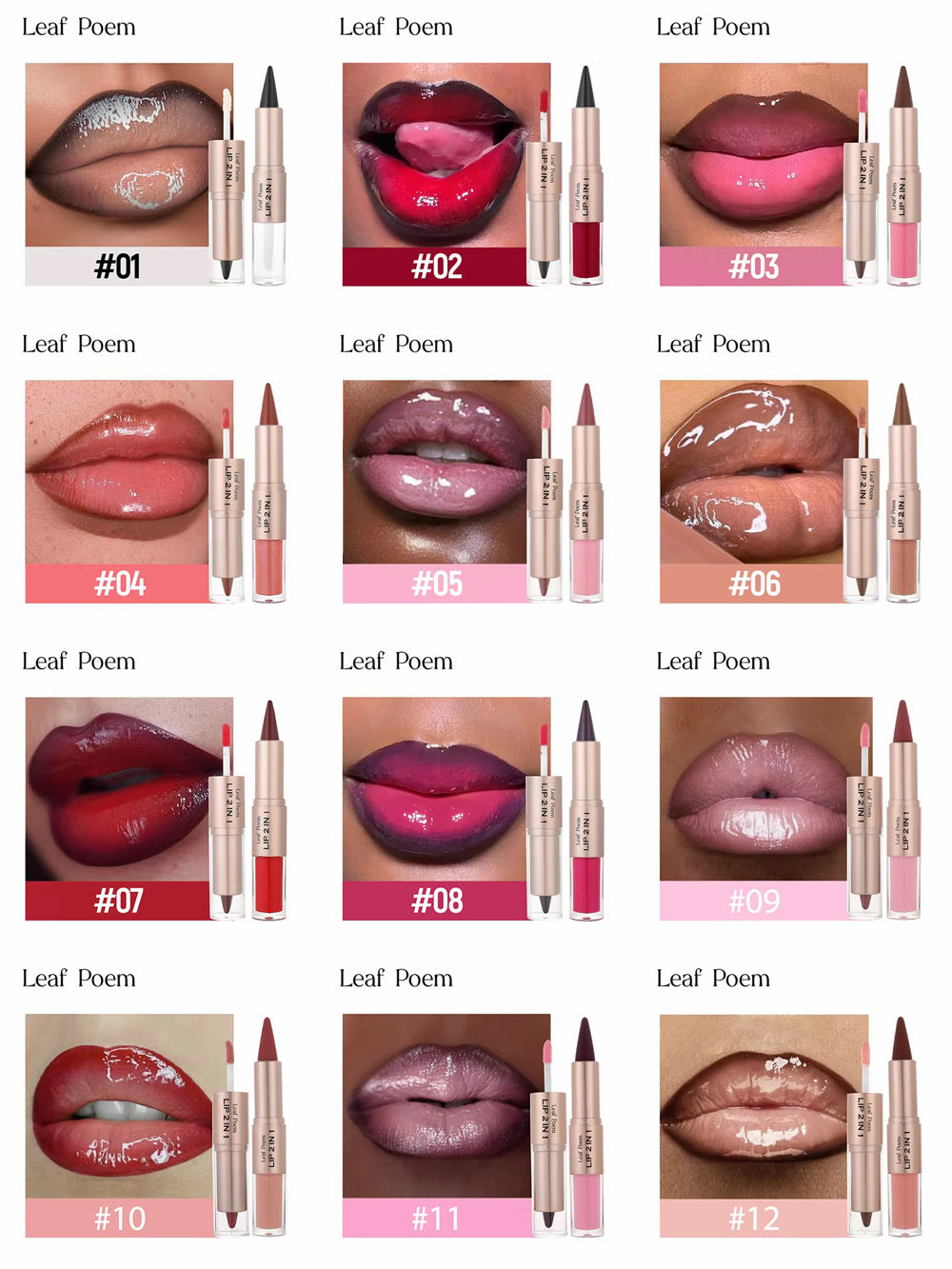 100pcs 2-in-1 Private Label Lip Combo Set