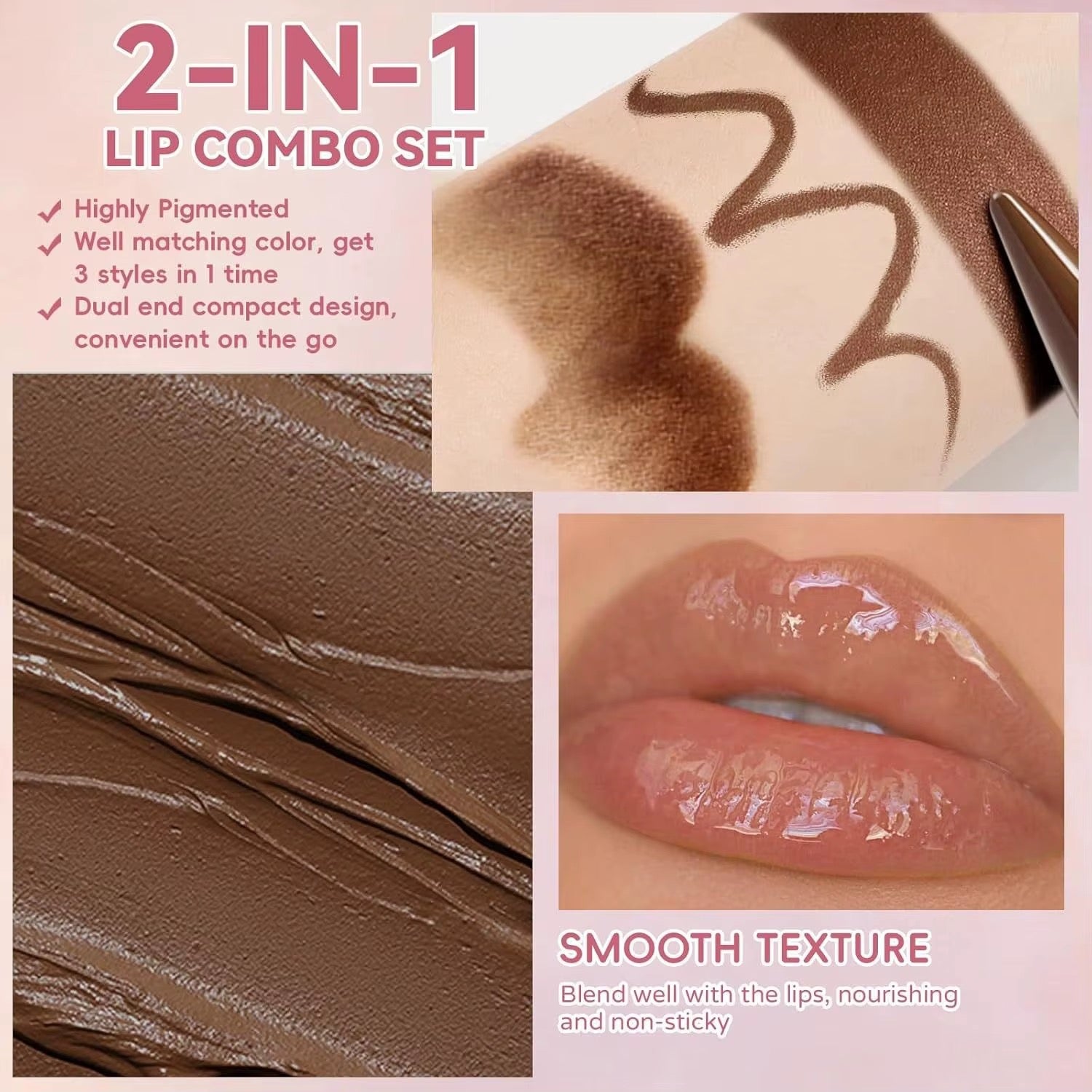 100pcs 2-in-1 Private Label Lip Combo Set