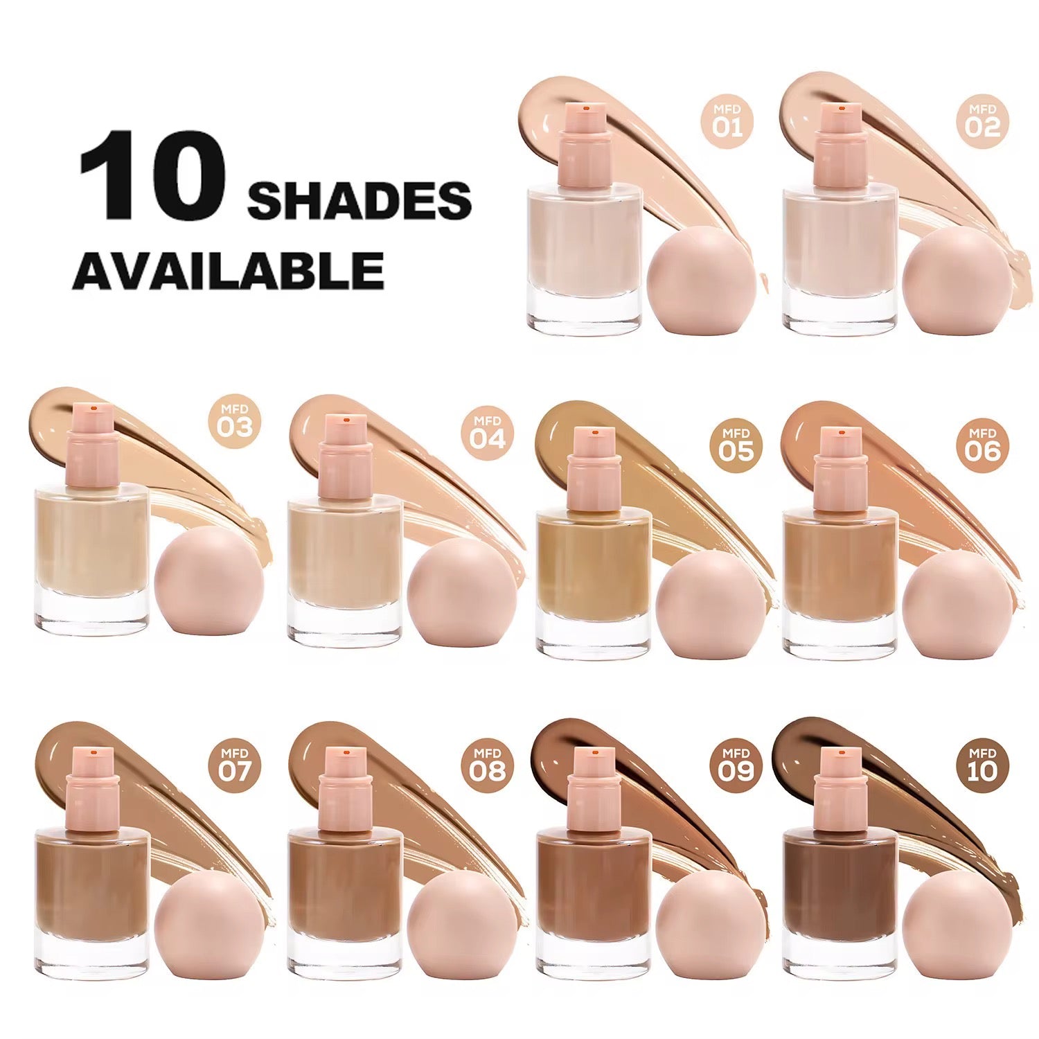50pcs Private Label Liquid High Coverage Foundation