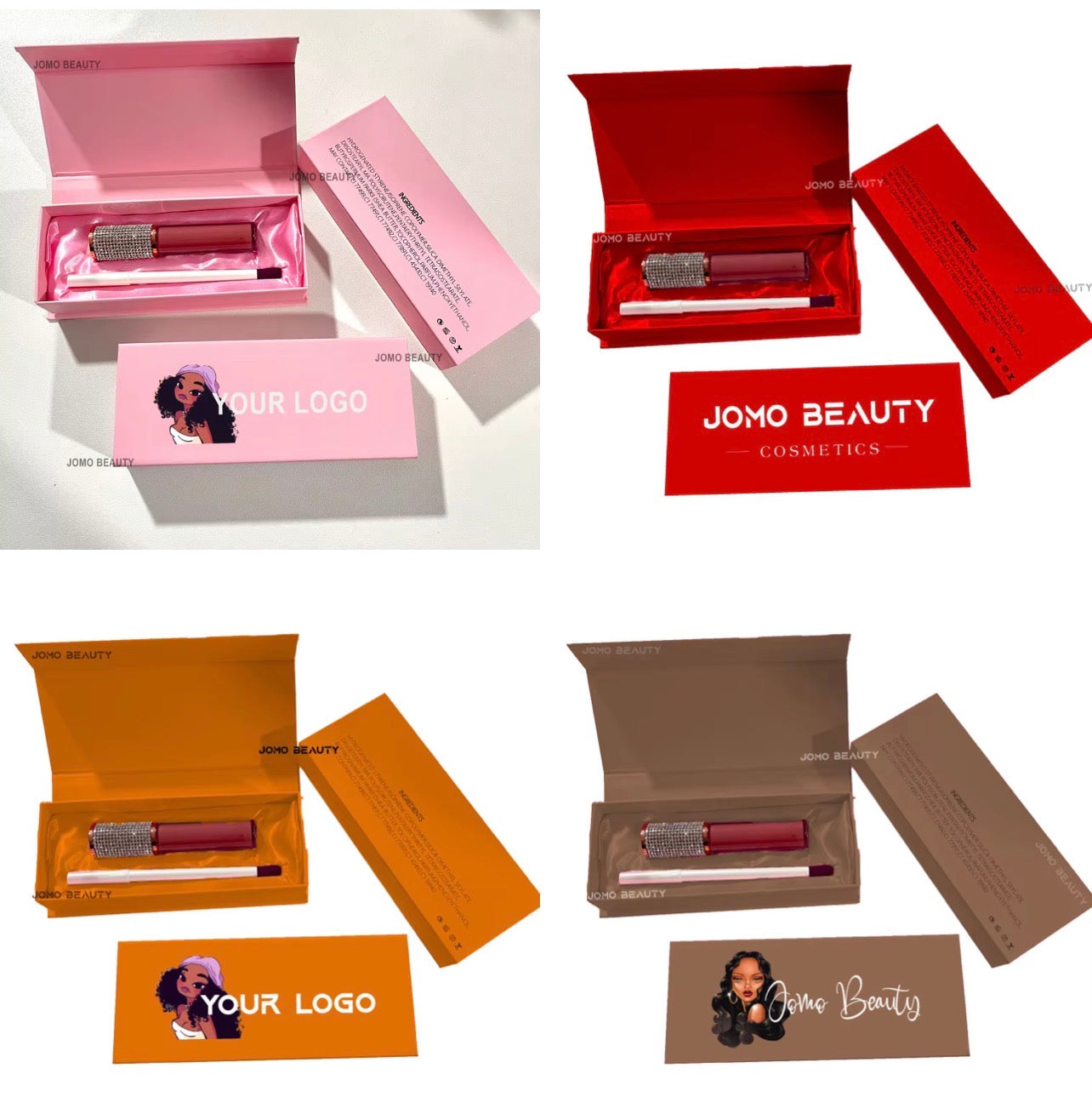 50 Sets Private Label Satin Lipgloss/Matte Lipstick Kit