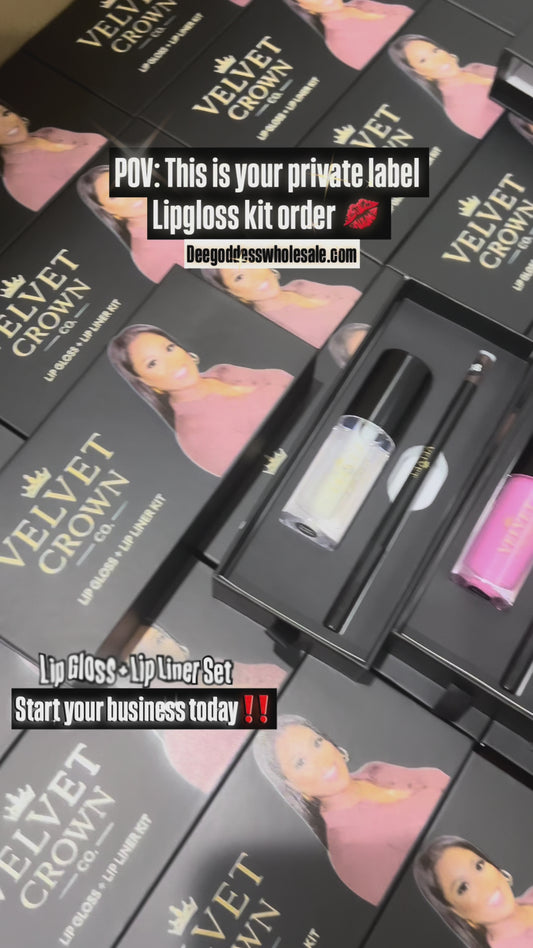 50 Sets Private Label Lip Gloss + Lip Liner Kit